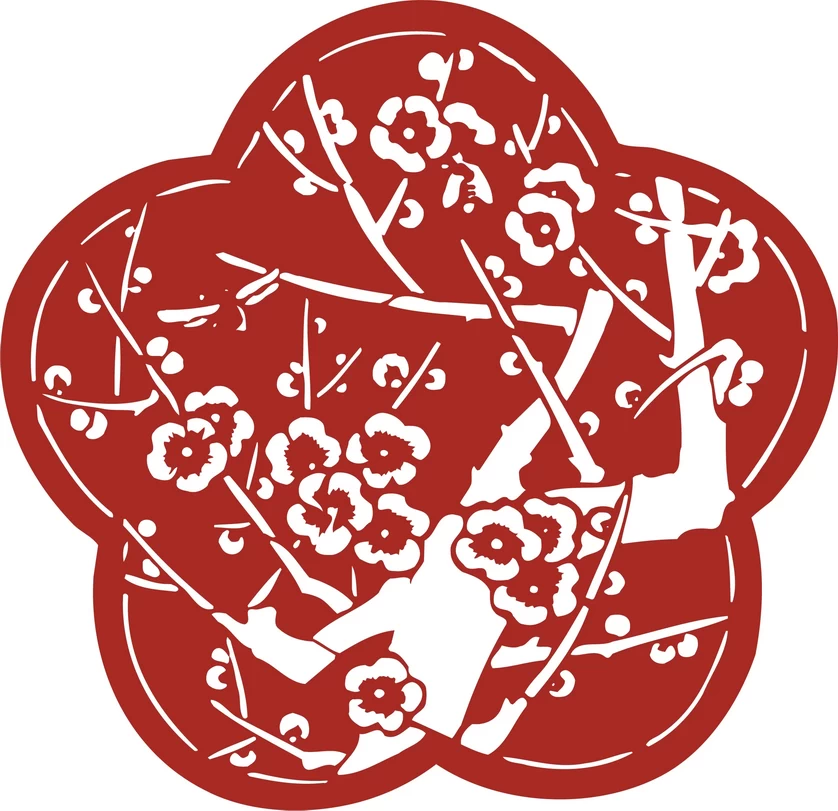 中国风中式传统喜庆民俗人物动物窗花剪纸插画边框AI矢量PNG素材【1011】